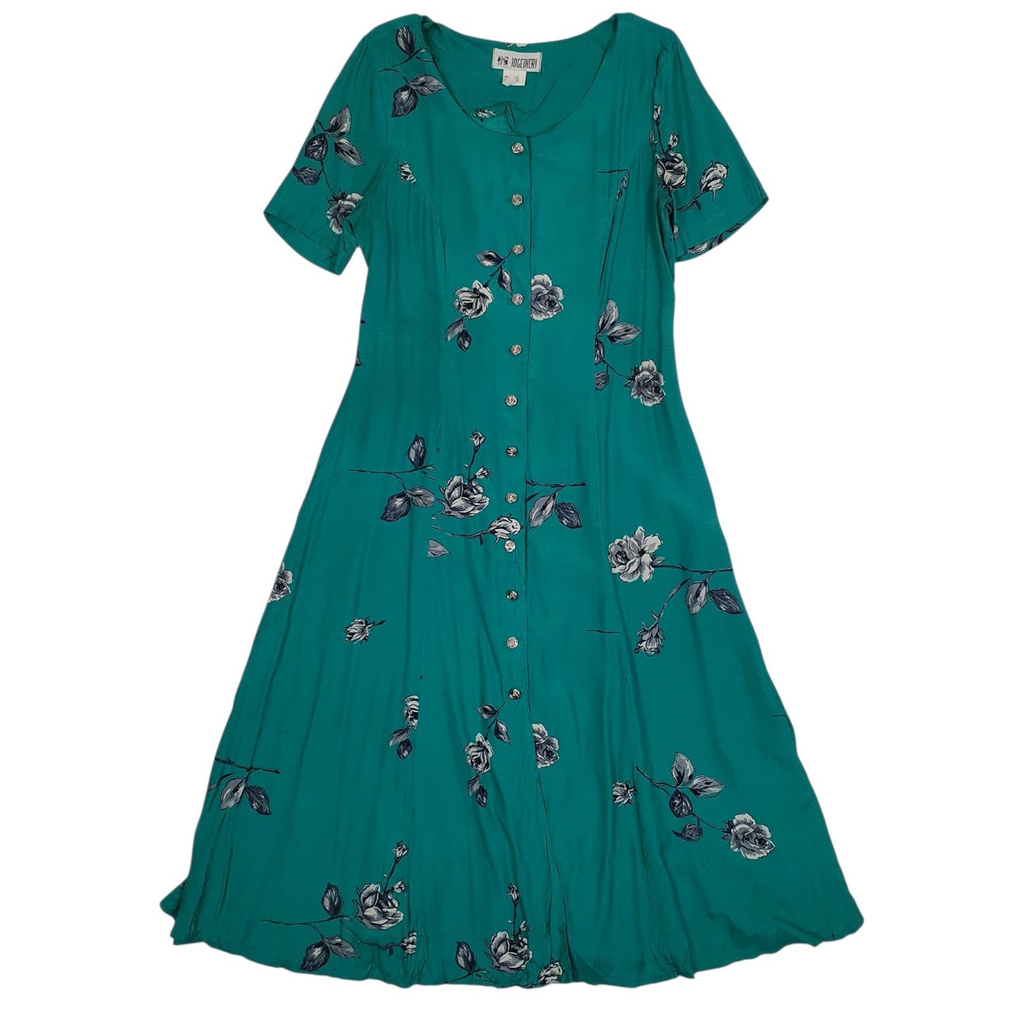 Womens Green Together  Short Sleeve Dress