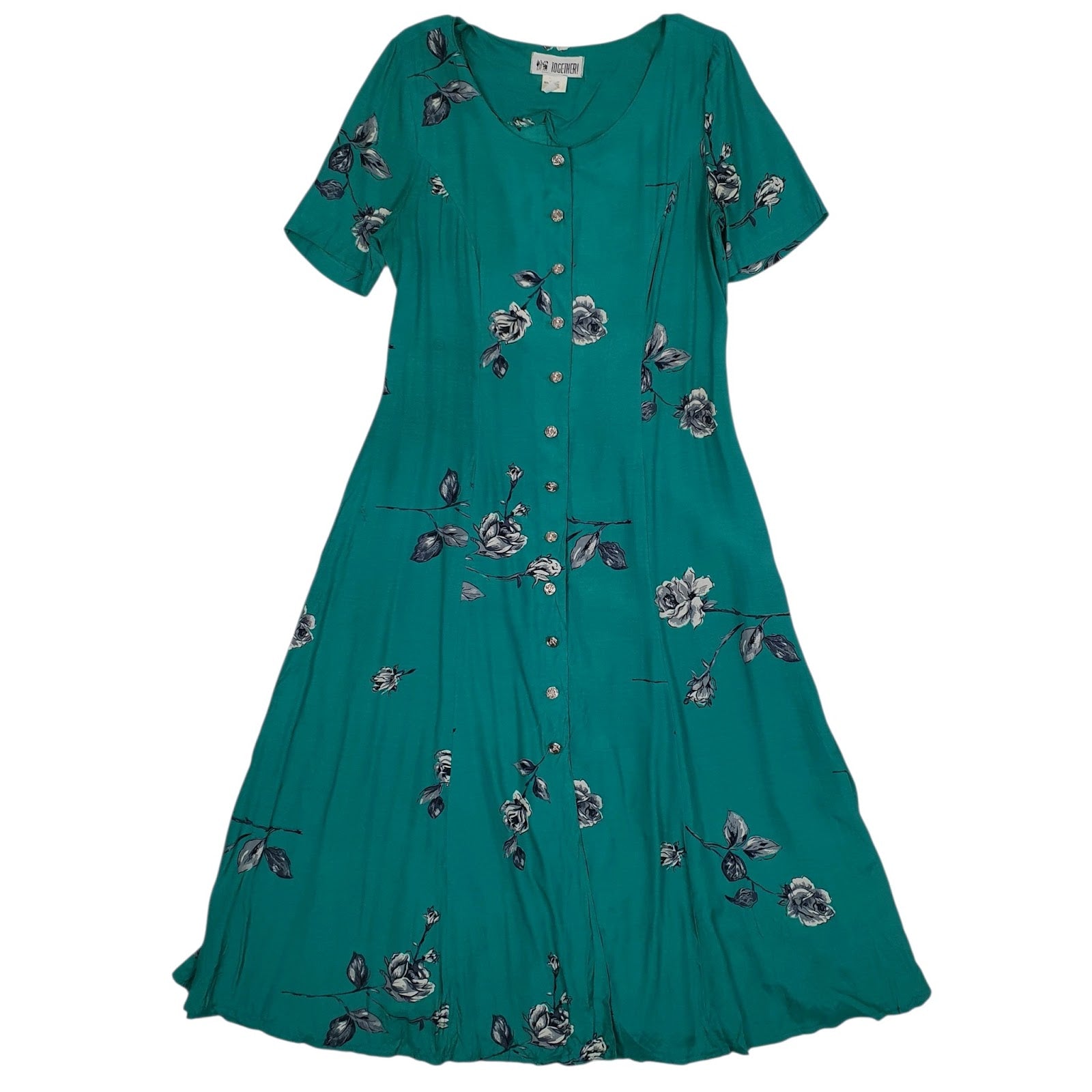 Womens Green Together  Short Sleeve Dress