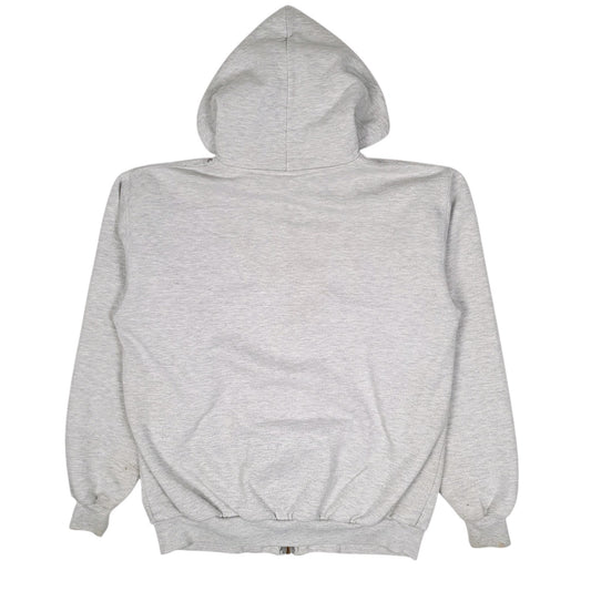 Mens Grey Carhartt Hoodie Vintage 00s Full Zip Jumper