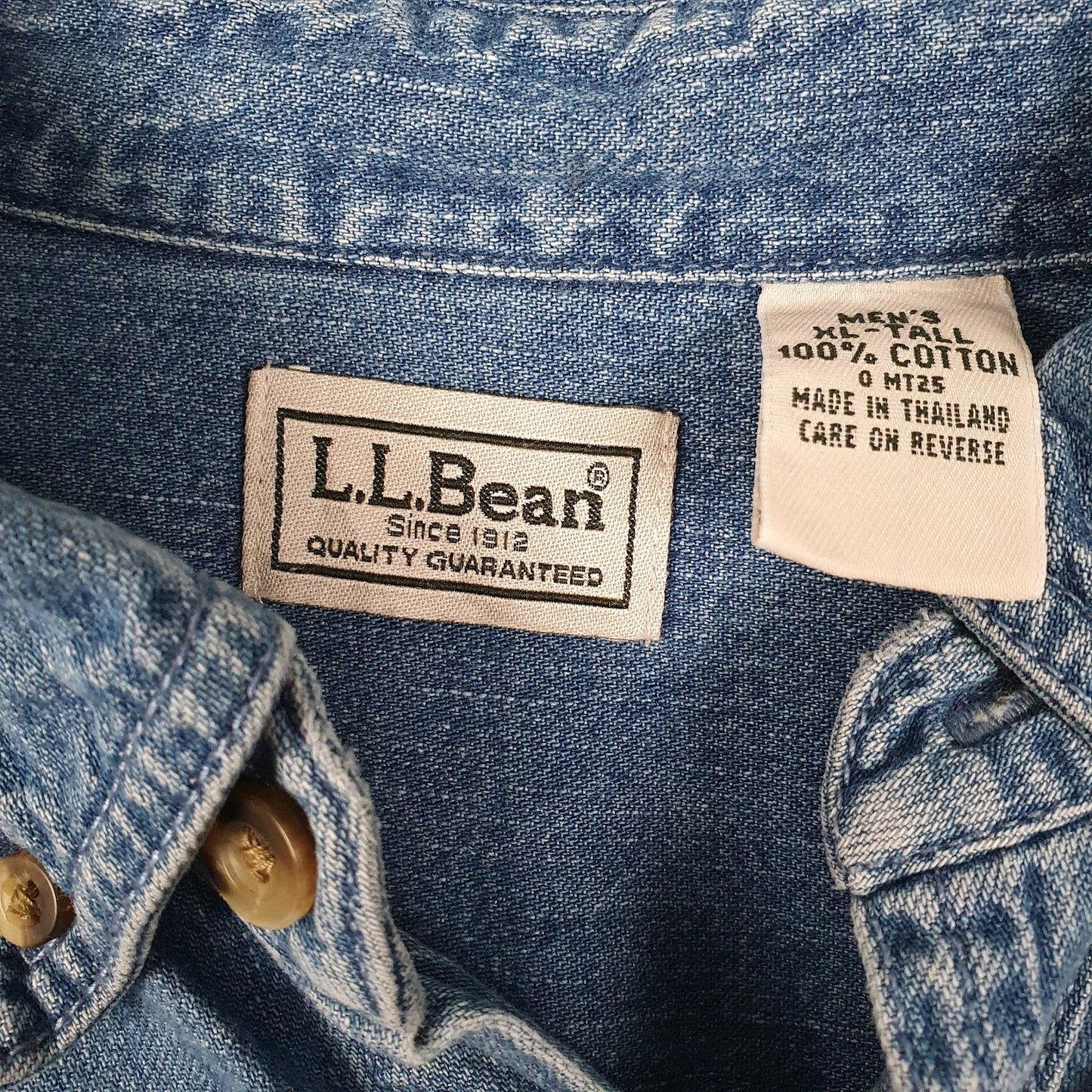 Mens Blue L.L.Bean Denim  Shirt