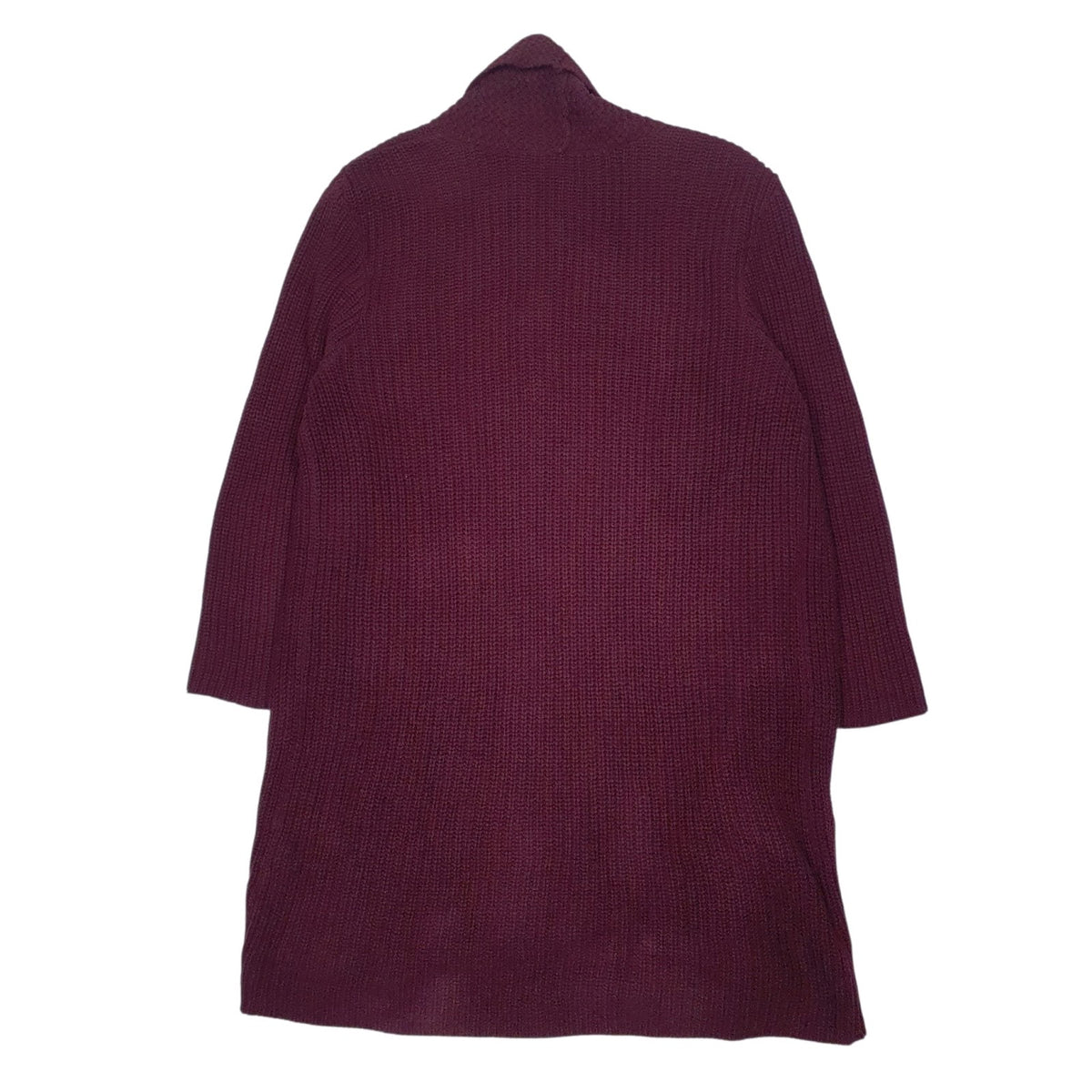 Womens Burgundy Chaps Knit Robe Cardigan Jumper