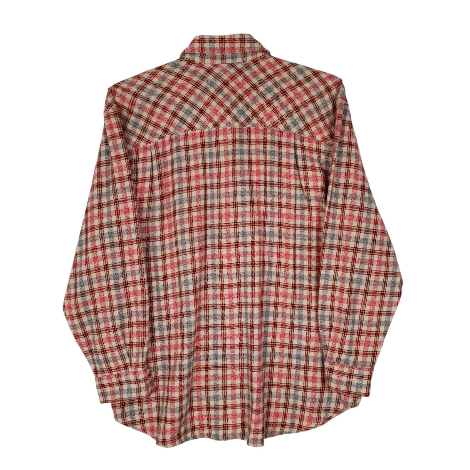 Mens Pink Made In Jeans Plaid Flannel  Shirt