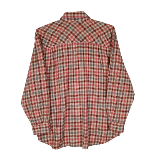 Mens Pink Made In Jeans Plaid Flannel  Shirt