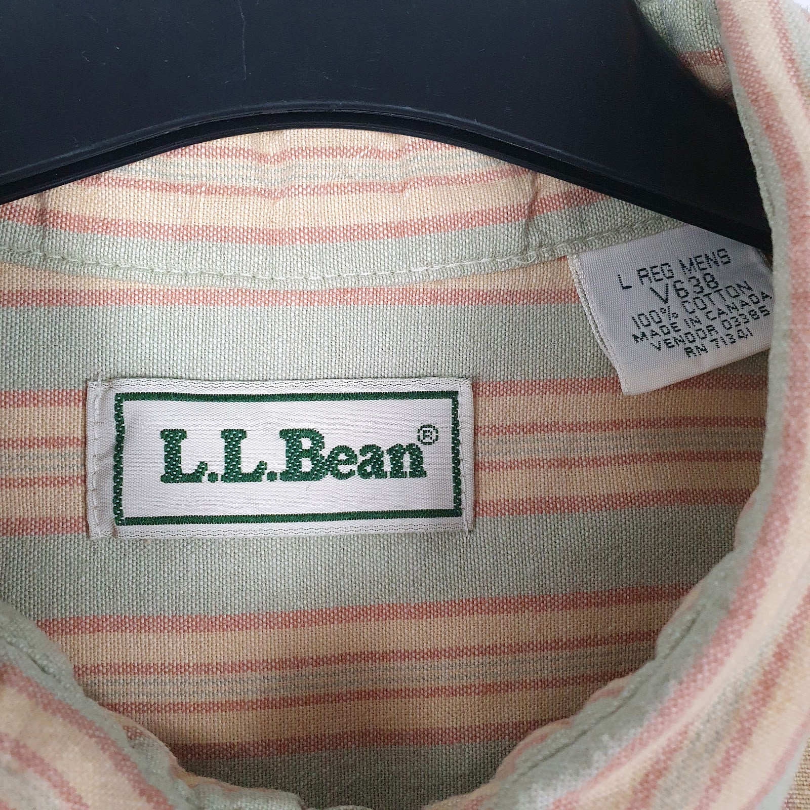Mens Yellow L.L.Bean Vintage 90s  Shirt