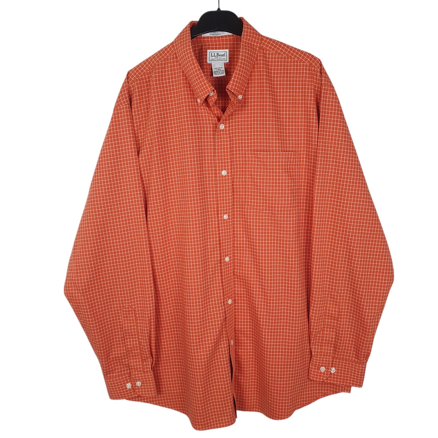 Mens Orange L.L.Bean  Long Sleeve Shirt