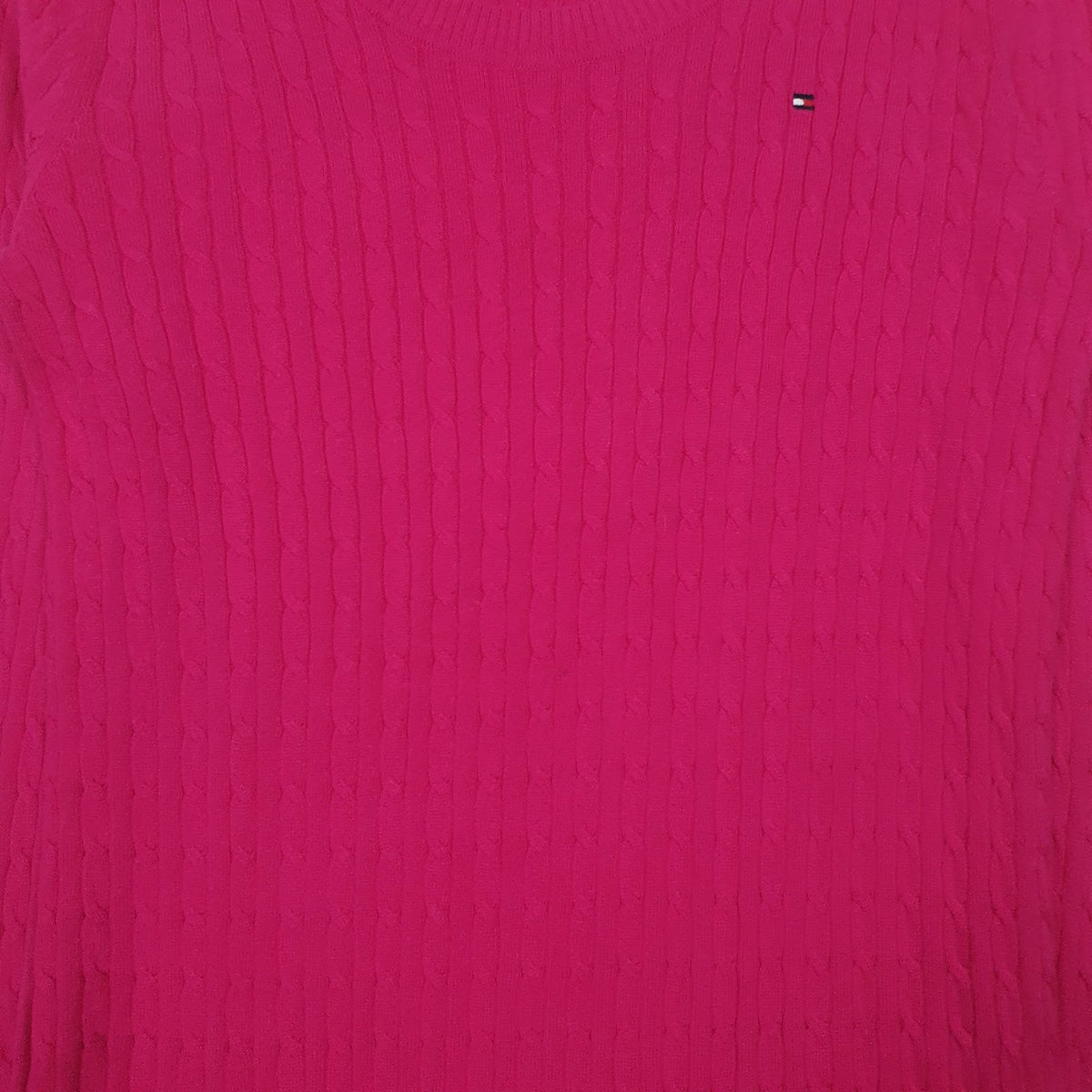 Womens Pink Tommy Hilfiger Cable Knit Crewneck Dress