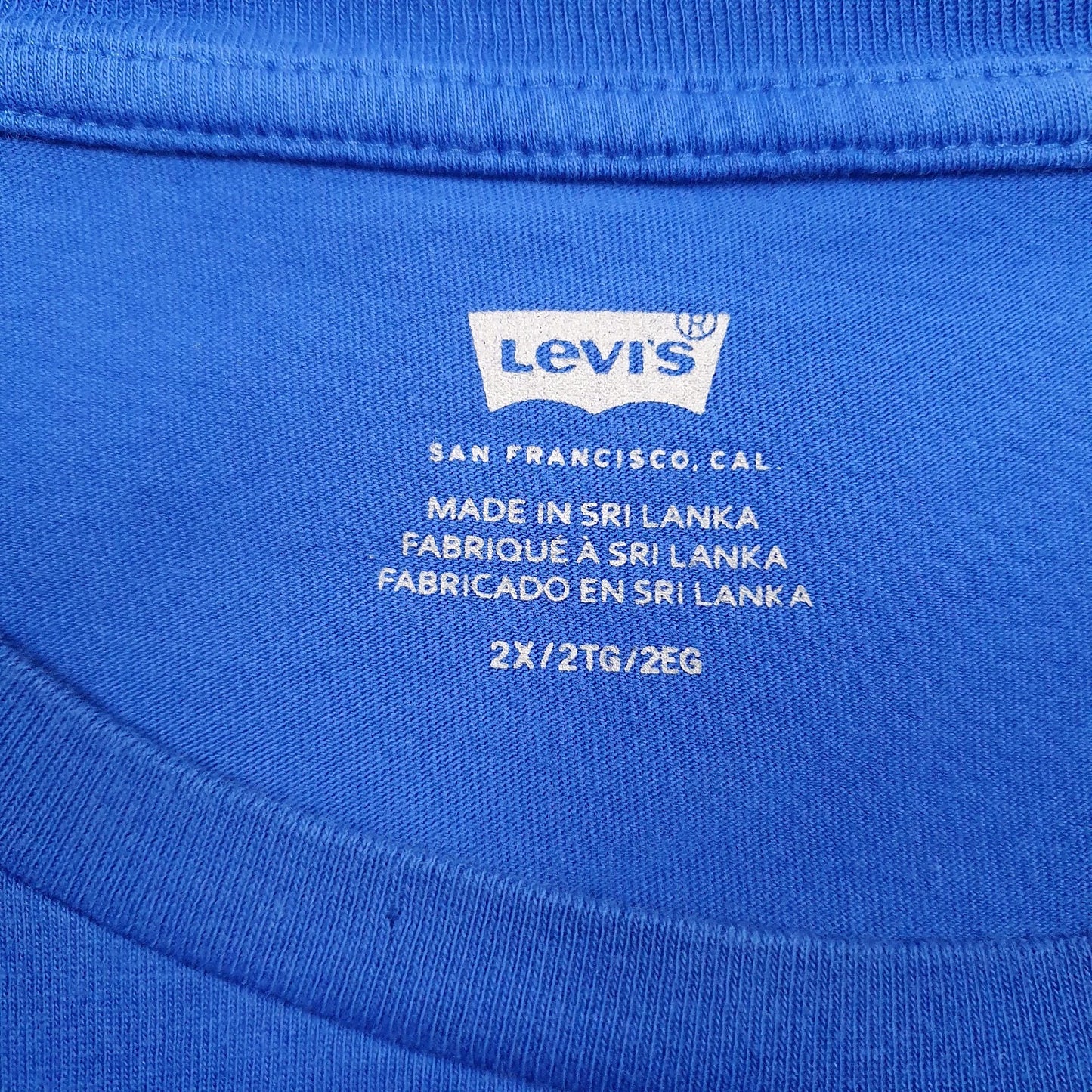Womens Blue Levis Spellout  T Shirt