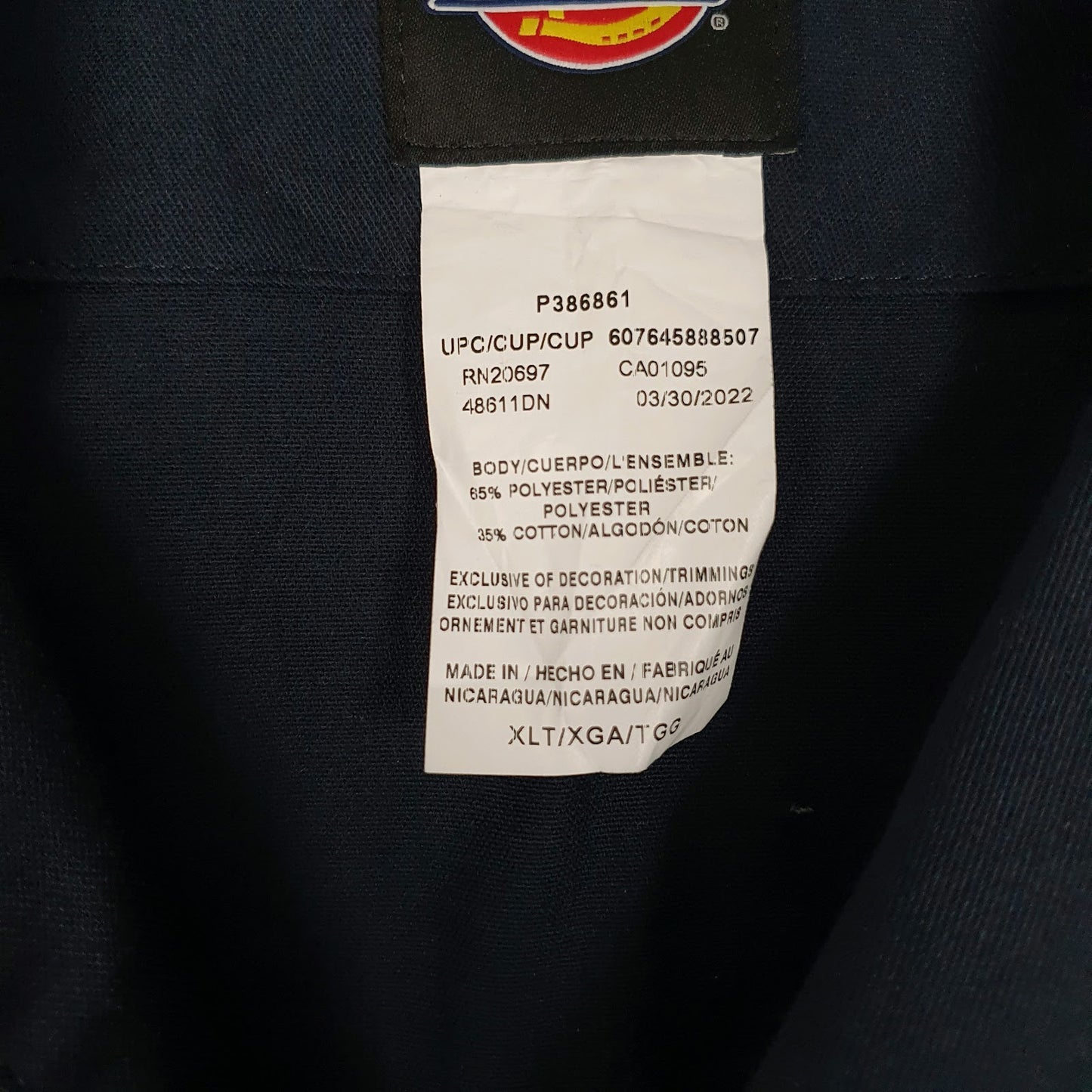 Mens Navy Dickies   Coat