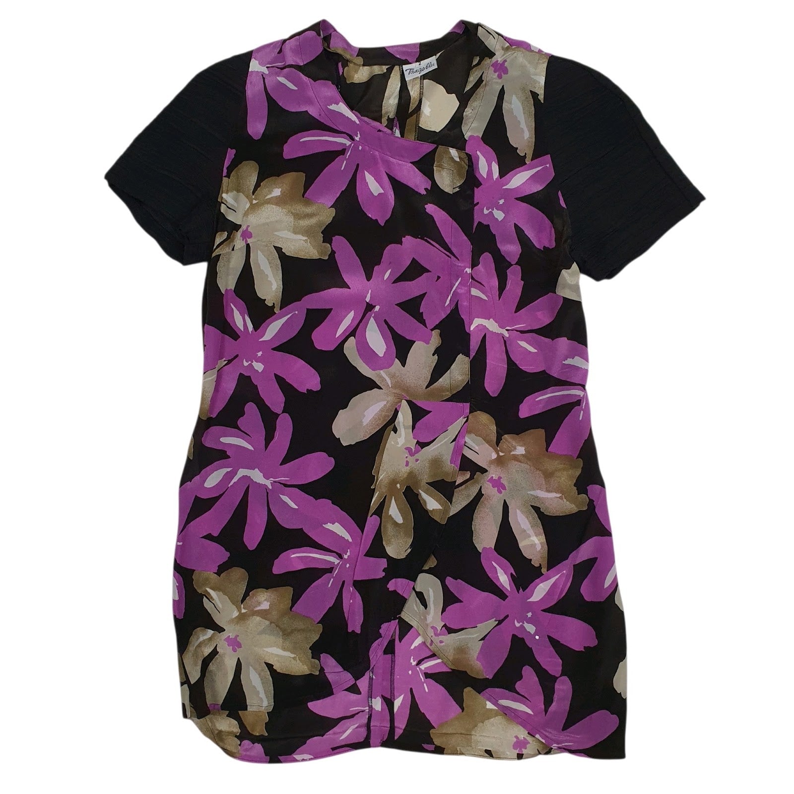 Womens Black Tango Lilu Floral Short Sleeve Dress