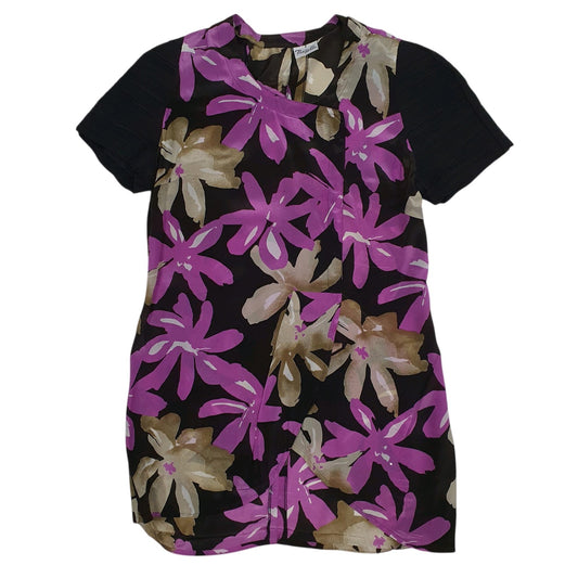 Womens Black Tango Lilu Floral Short Sleeve Dress