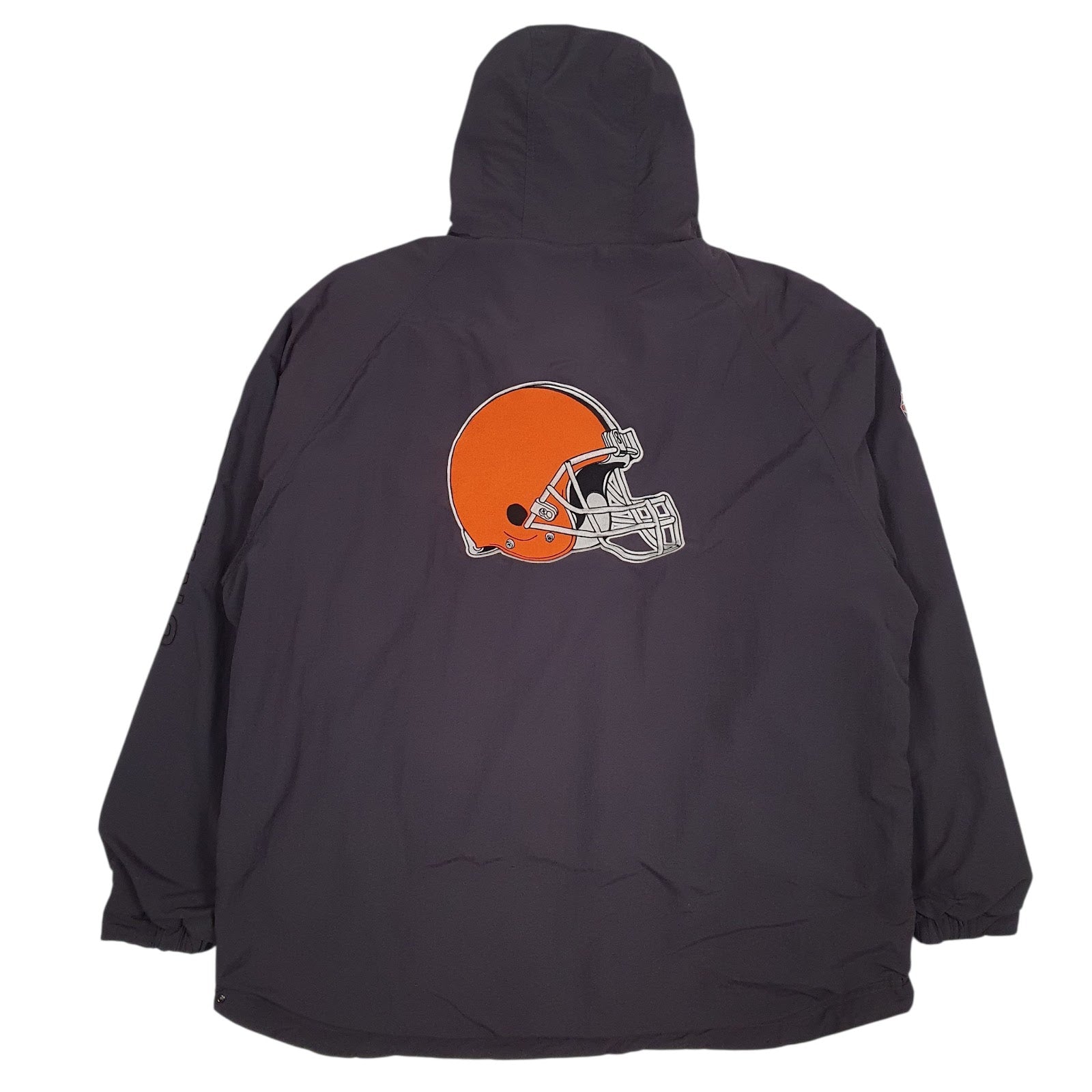 Mens Grey NFL Reversible Fleece Cleeveland Browns Hoodie Coat