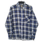 Mens Blue Cameron Workwear Flannel Long Sleeve Shirt