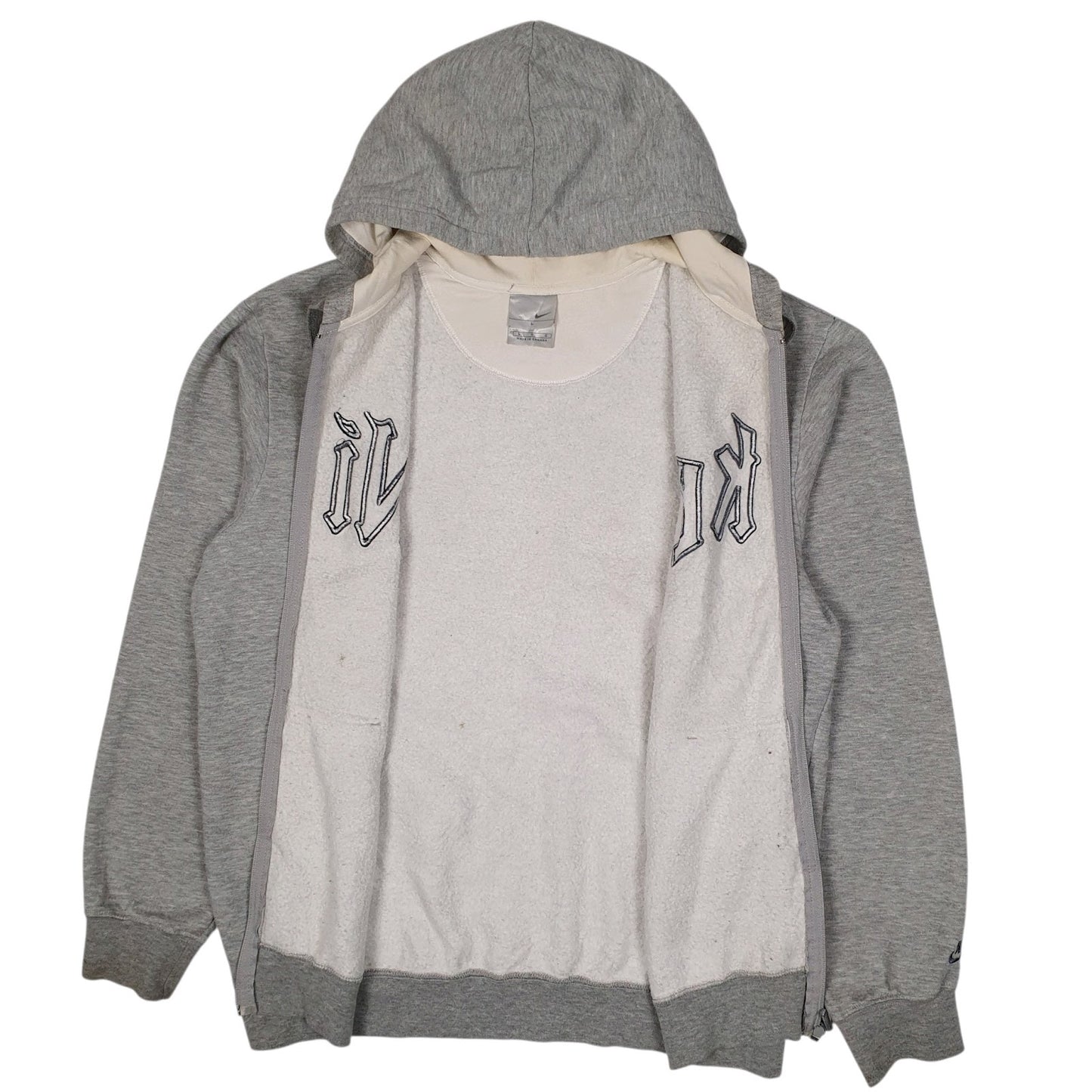 Mens Grey Nike Vintage 00s Hoodie Full Zip Jumper