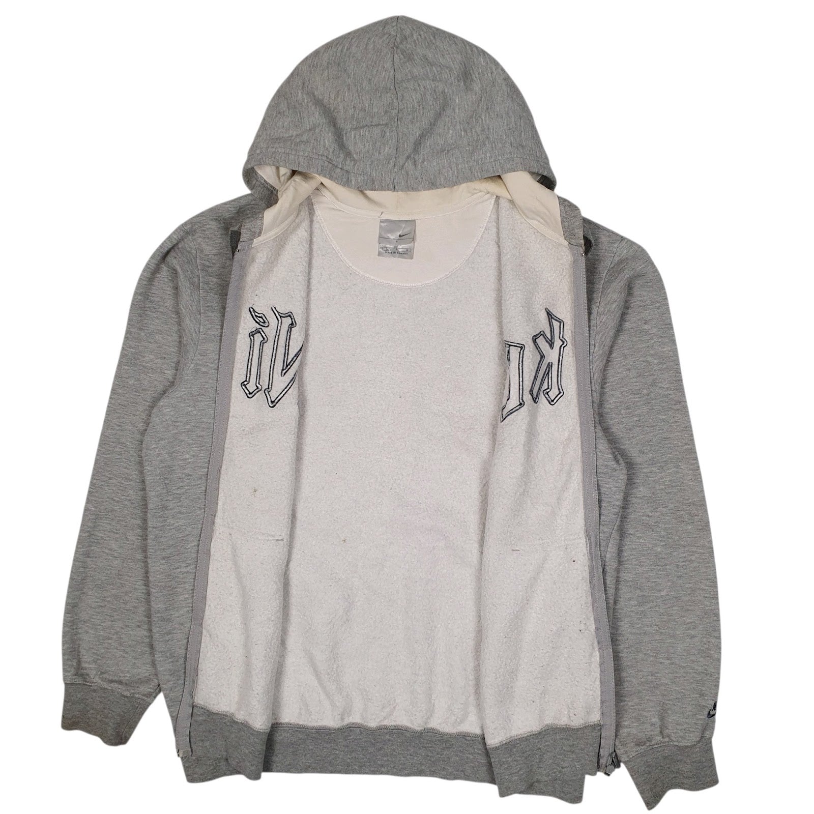 Mens Grey Nike Vintage 00s Hoodie Full Zip Jumper