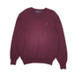 Mens Burgundy Polo Ralph Lauren Golf V Neck Jumper