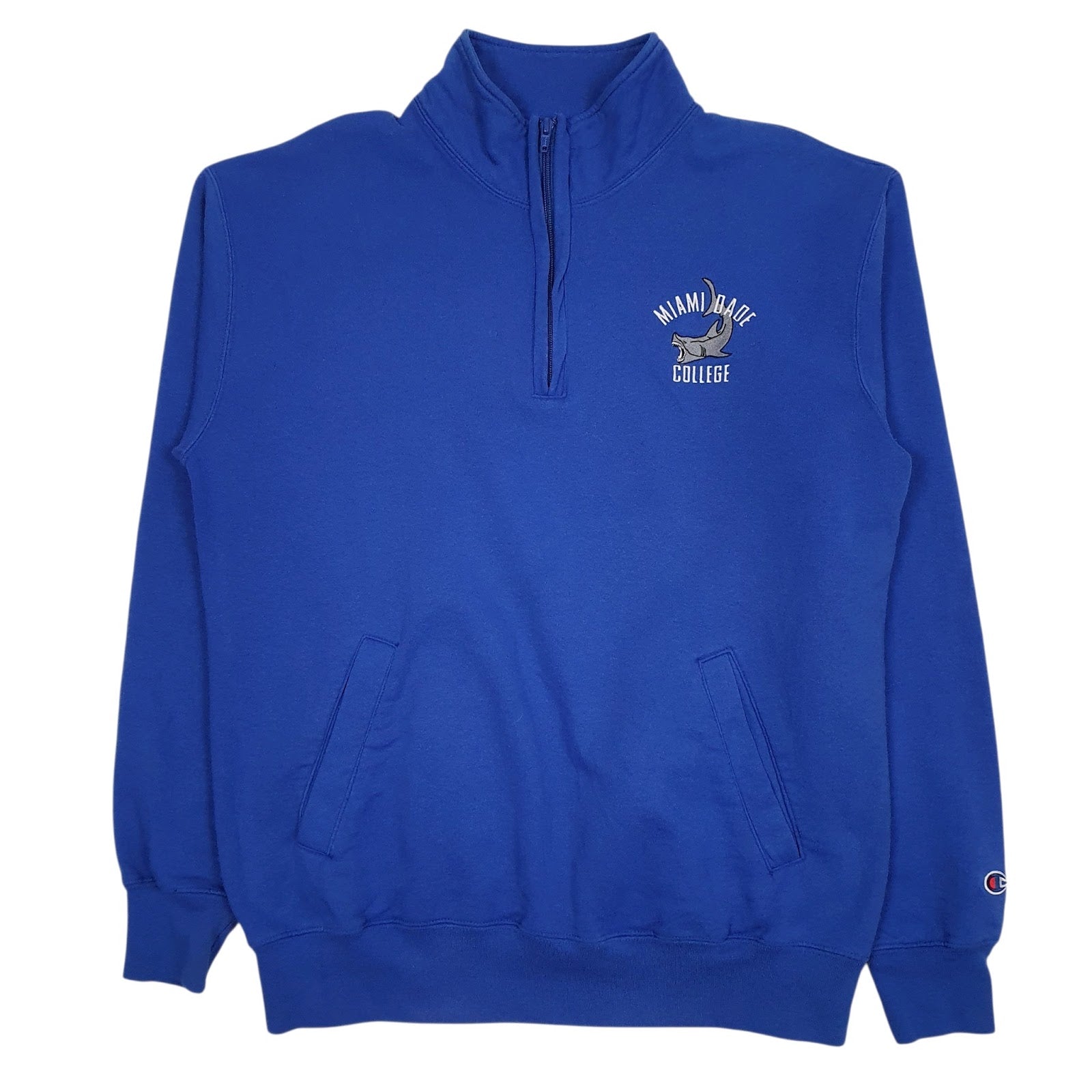 Mens Blue Champion Miami Dade College Quarter Zip Jumper
