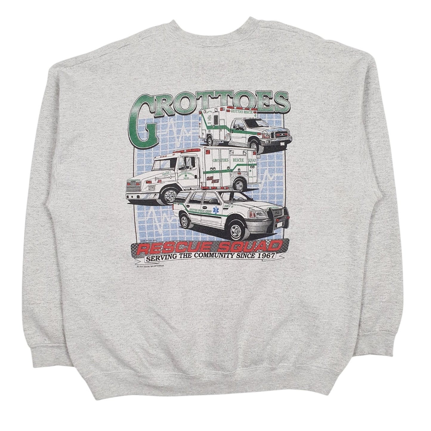 Mens Grey Lee Vintage 00s Crewneck Jumper