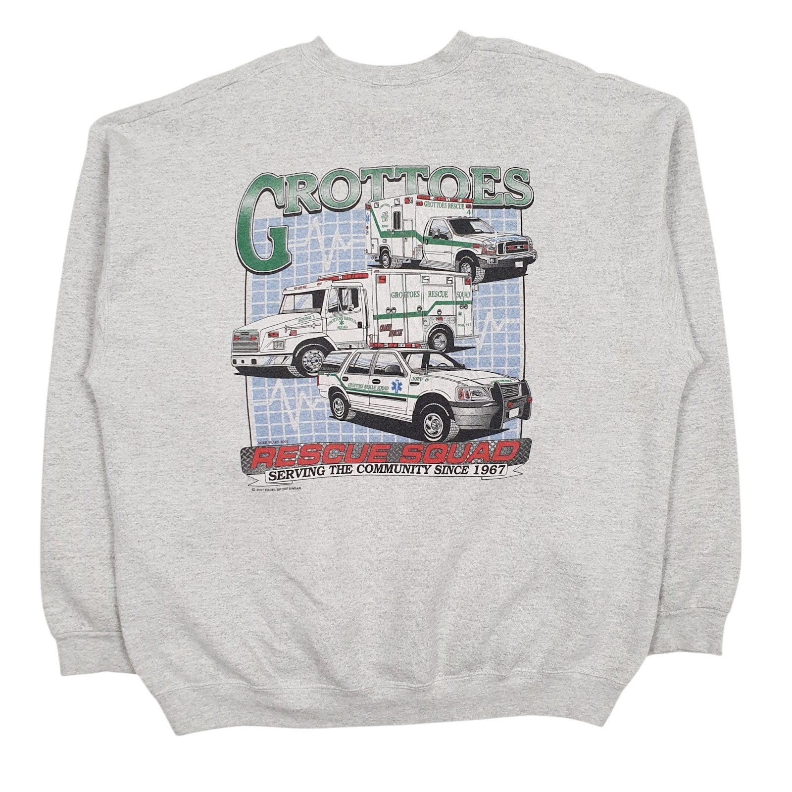 Mens Grey Lee Vintage 00s Crewneck Jumper