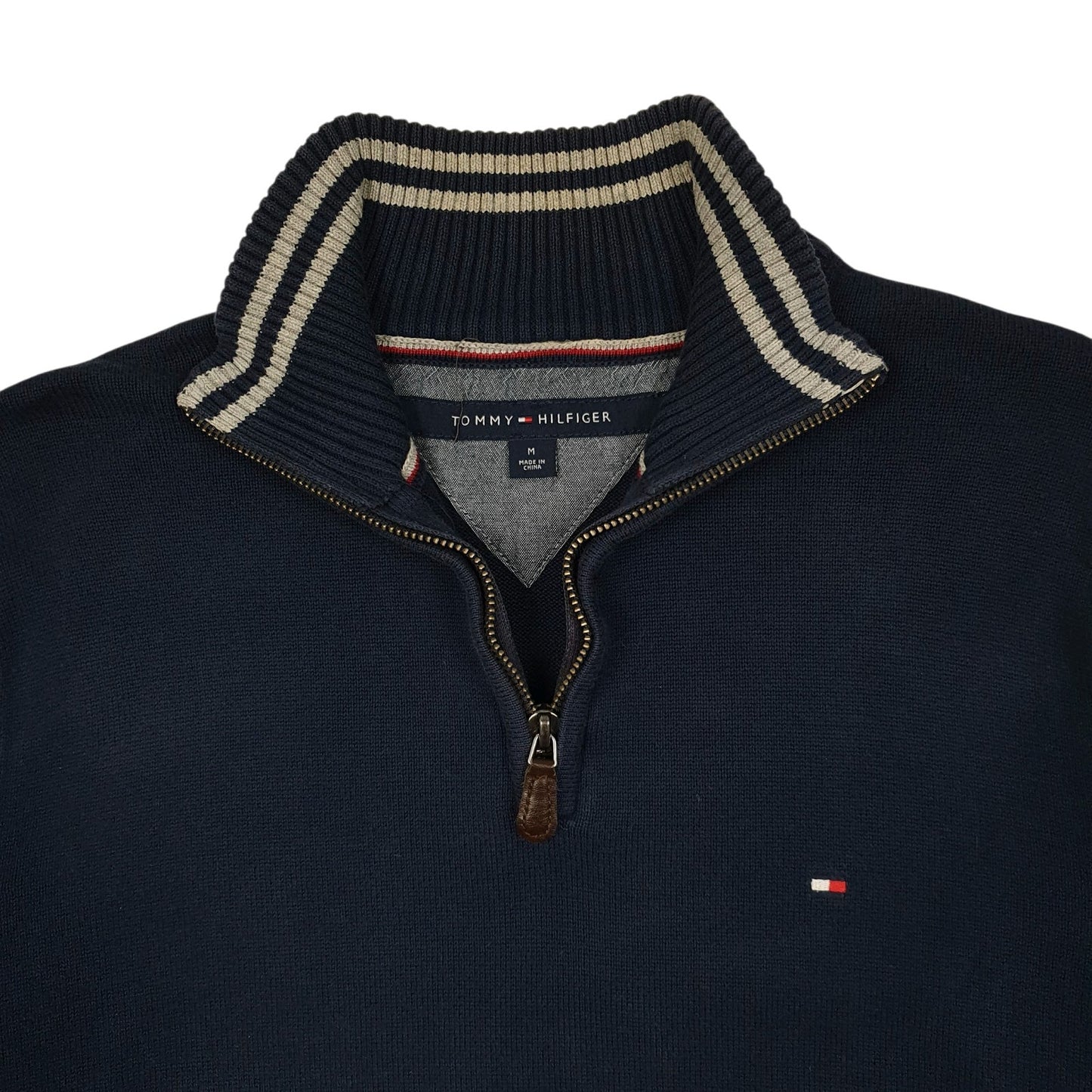 Mens Navy Tommy Hilfiger  Quarter Zip Jumper