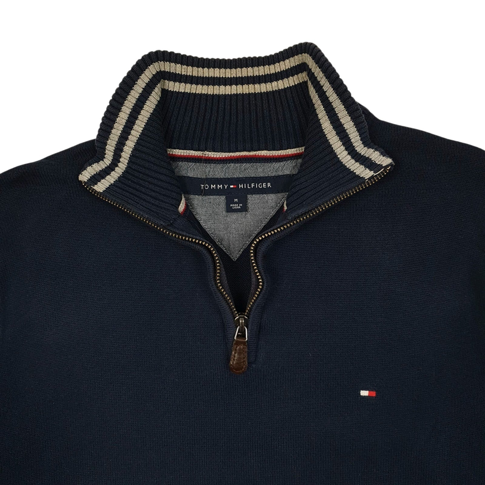 Mens Navy Tommy Hilfiger  Quarter Zip Jumper