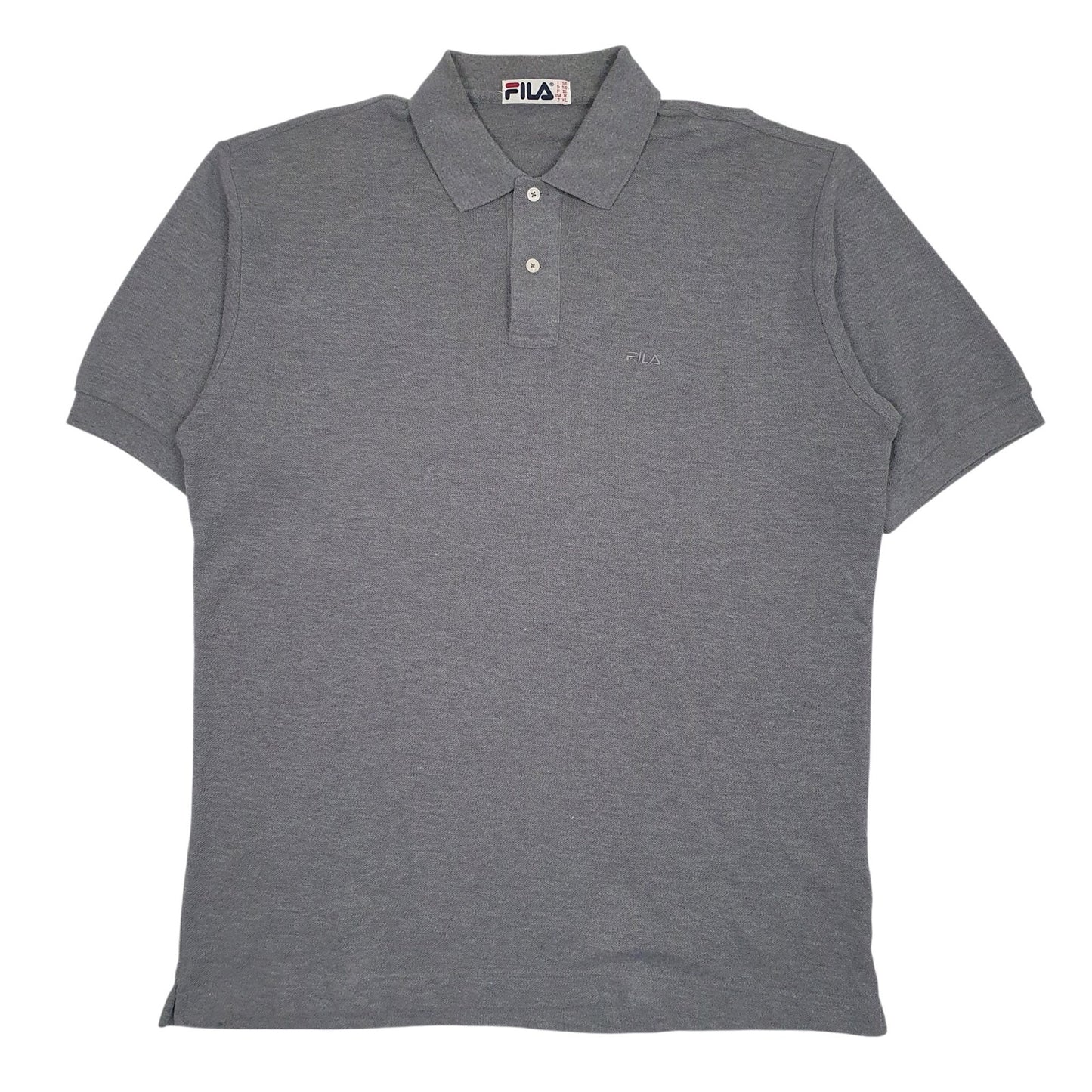 Mens Grey Fila  Short Sleeve Polo Shirt