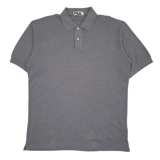 Mens Grey Fila  Short Sleeve Polo Shirt