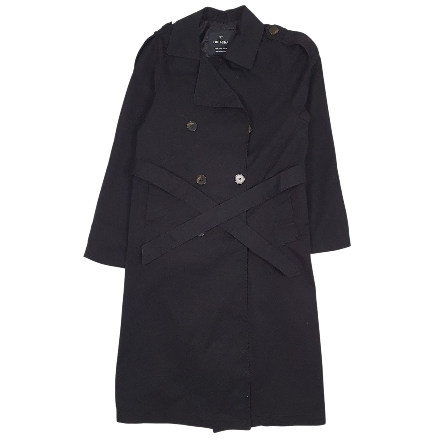 Womens Black Pull & Bear  Full Zip Coat