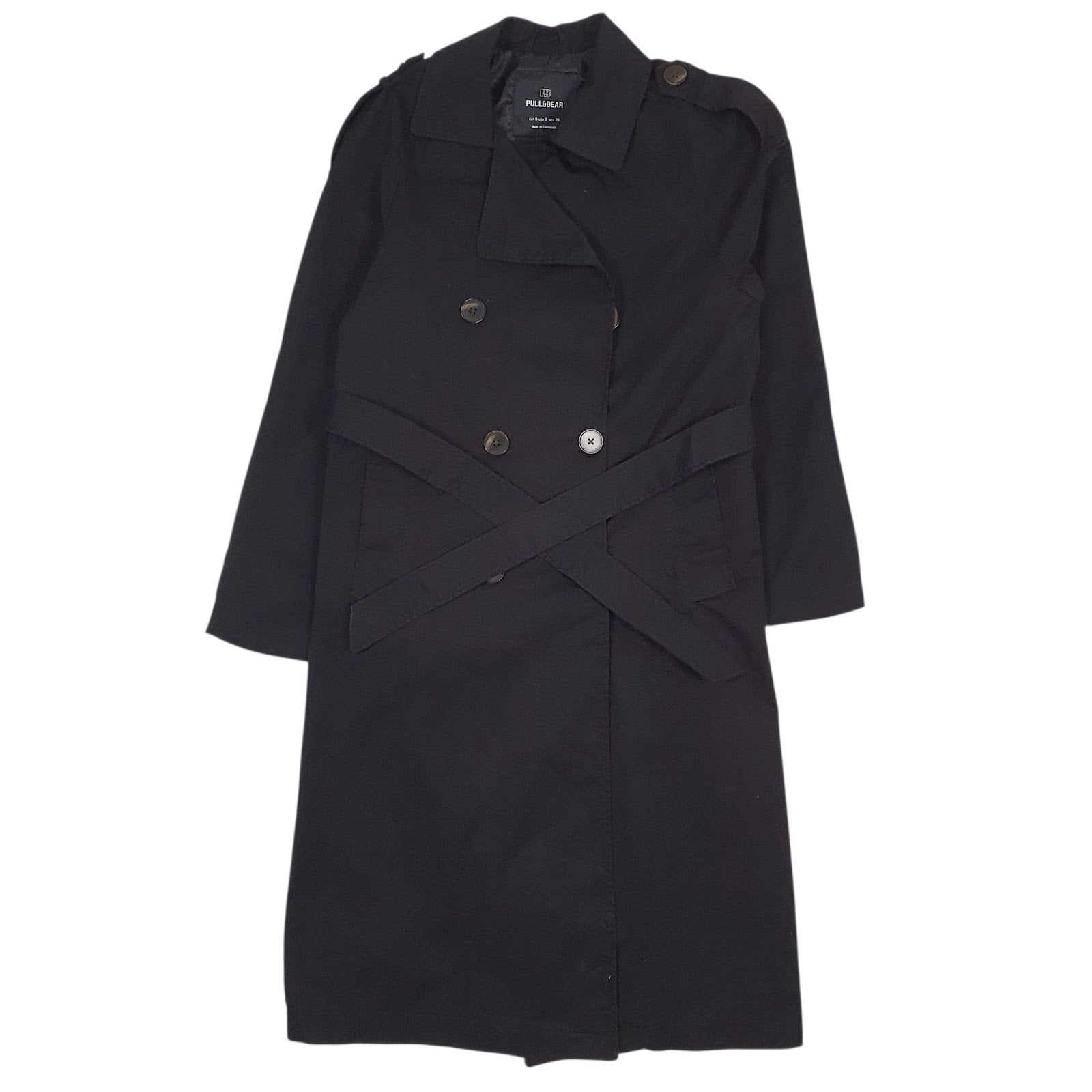 Womens Black Pull & Bear  Full Zip Coat