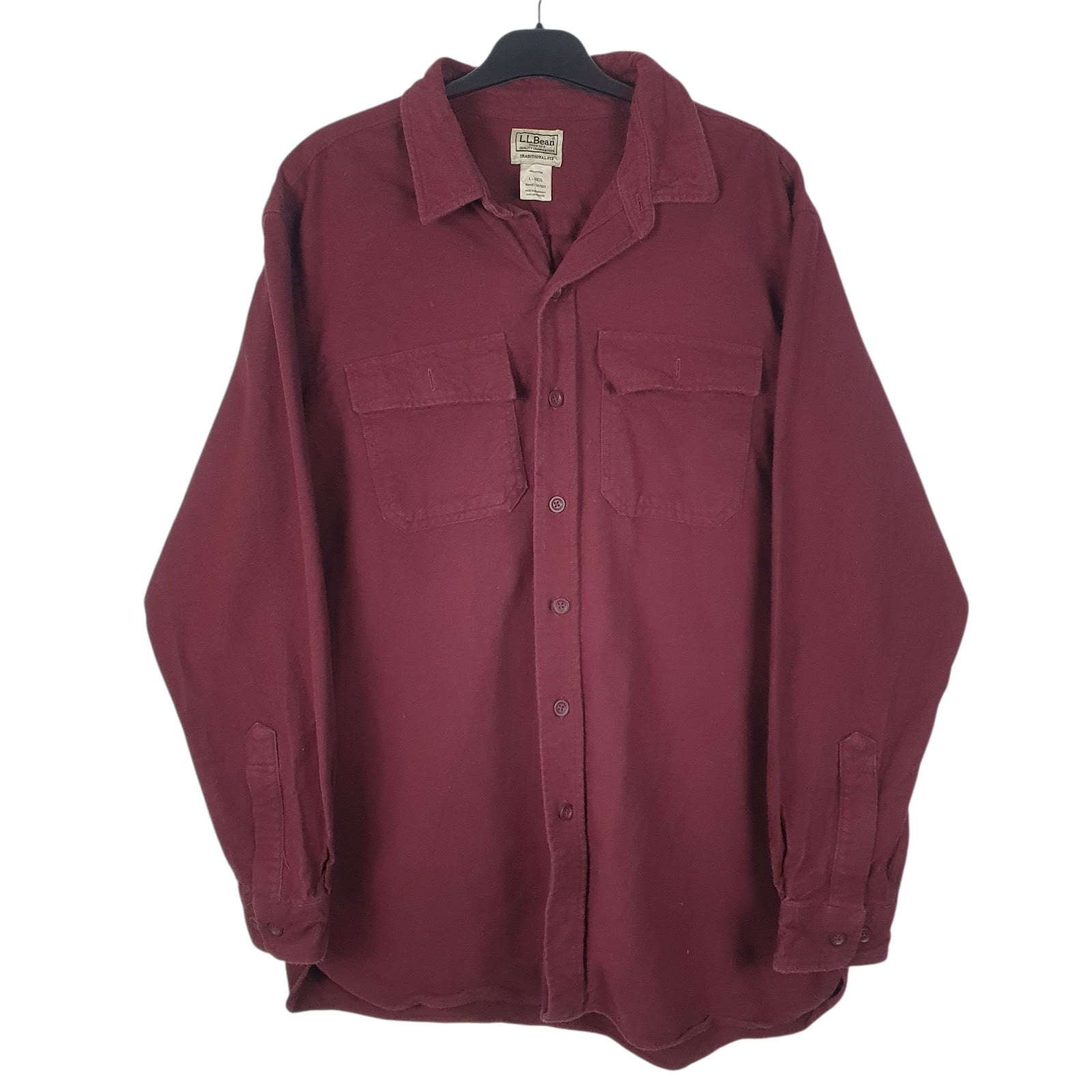 Mens Burgundy L.L.Bean Chamois Long Sleeve Shirt