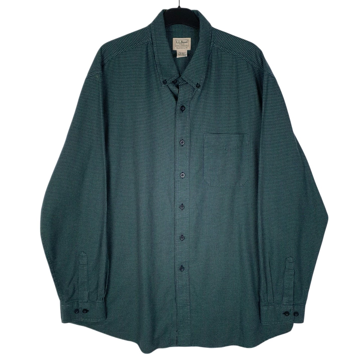 Mens Green L.L.Bean Flannel Long Sleeve Shirt