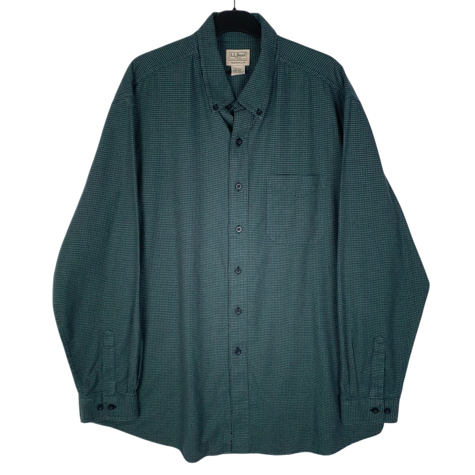 Mens Green L.L.Bean Flannel Long Sleeve Shirt