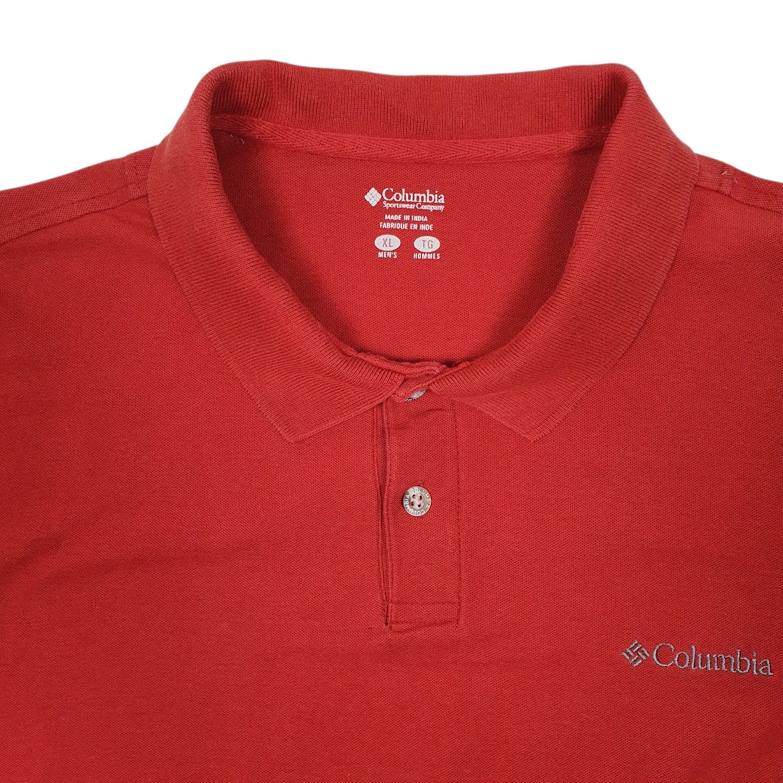 Mens Red Columbia Sportswear Company  Quarter Zip Polo Shirt