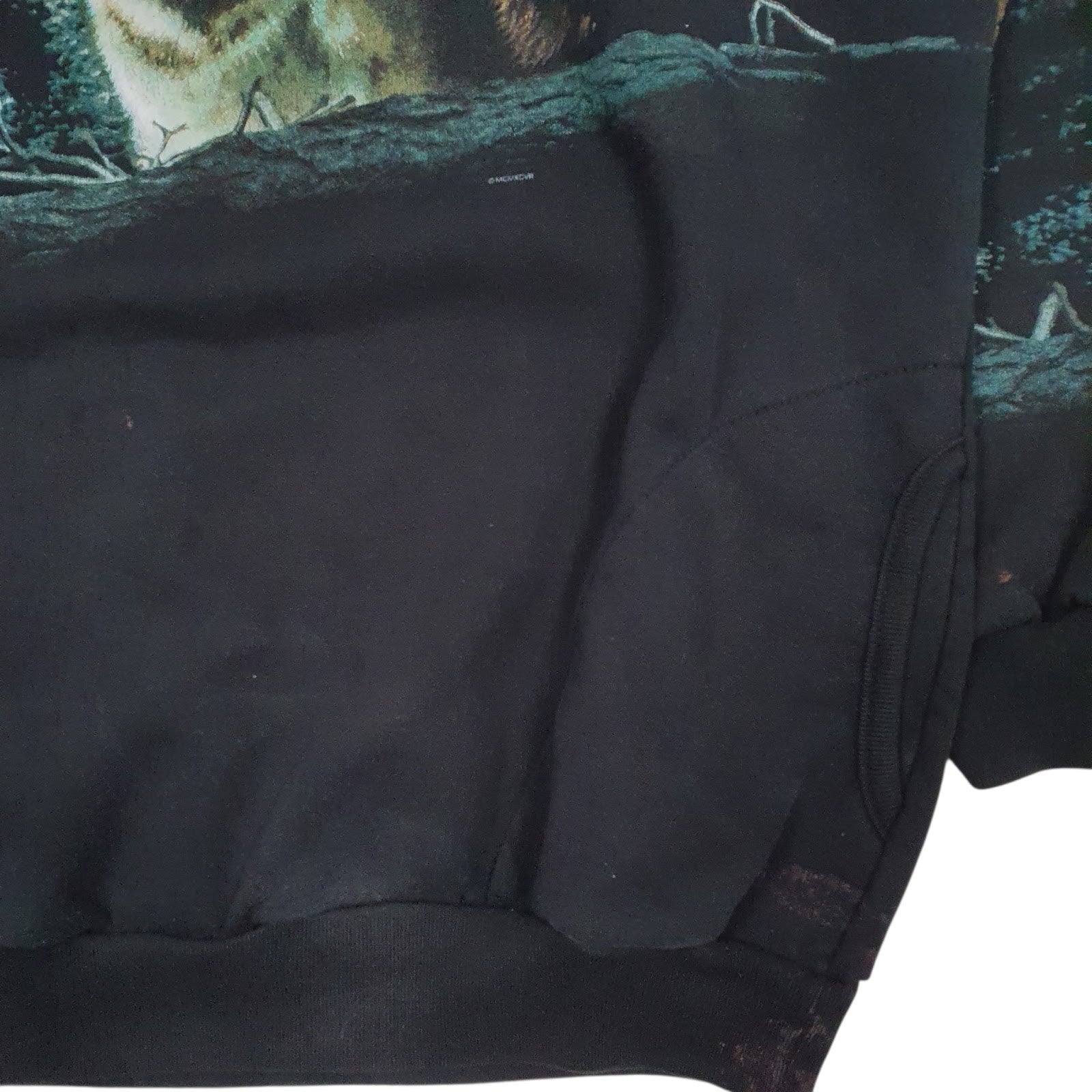 Mens Black Artisan Graphic Henley Vintage 90s Made In USA Quarter Zip Jumper