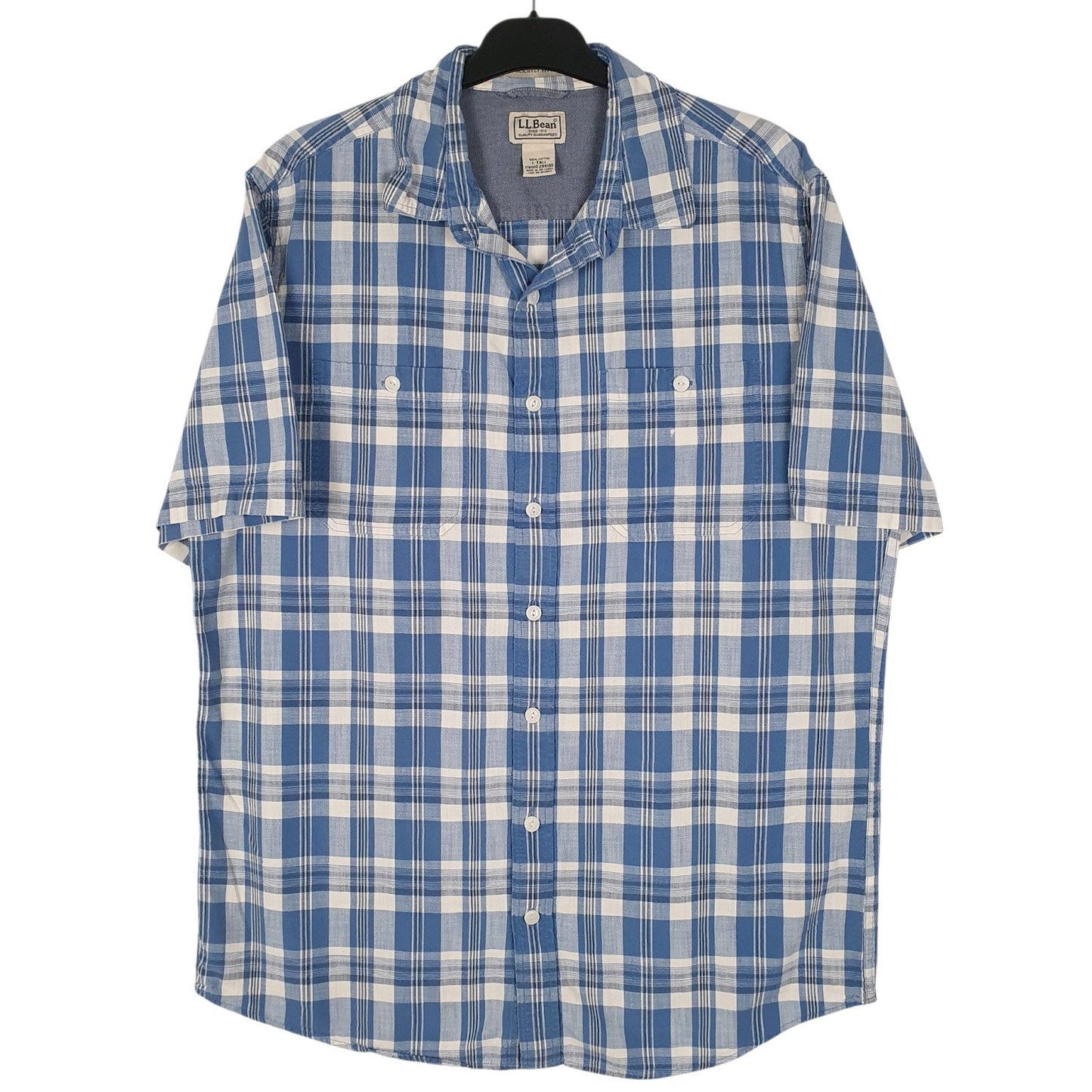 Mens Blue L.L.Bean  Short Sleeve Shirt