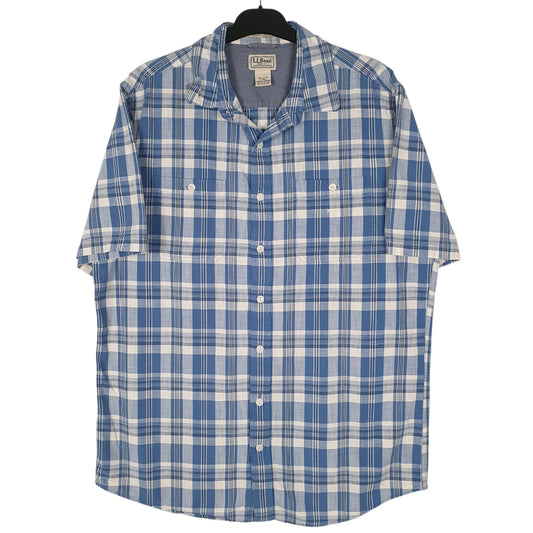 Mens Blue L.L.Bean  Short Sleeve Shirt