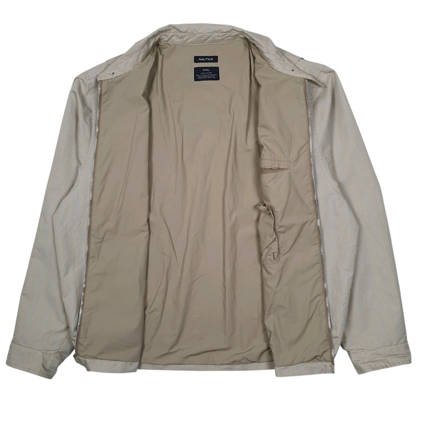 Mens Cream Nautica Bomber Windbreaker  Coat