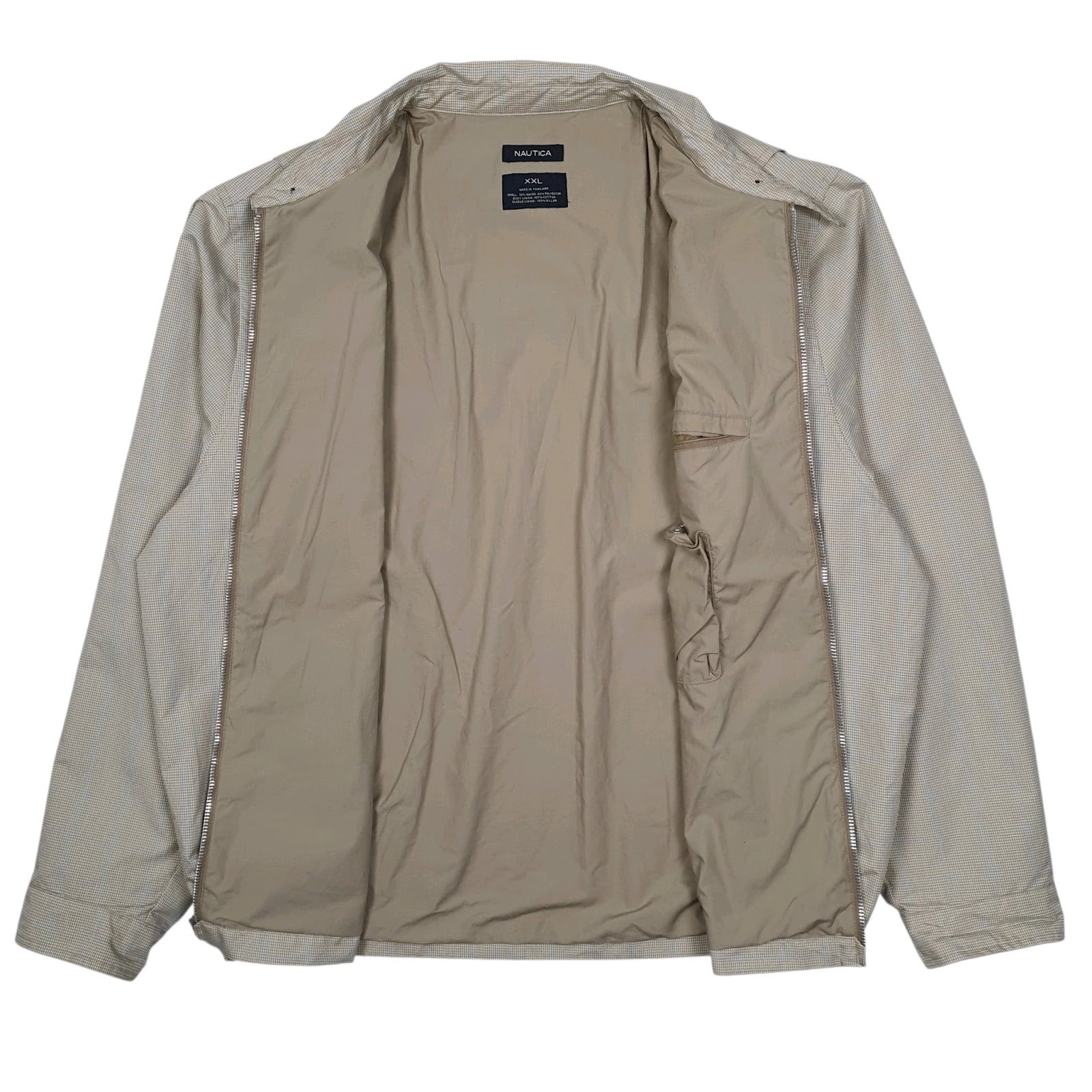 Mens Cream Nautica Bomber Windbreaker  Coat