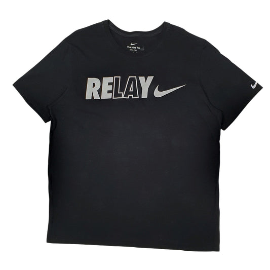 Mens Black Nike Relay Short Sleeve T Shirt