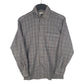 Mens Grey Glossy Flannel Long Sleeve Shirt