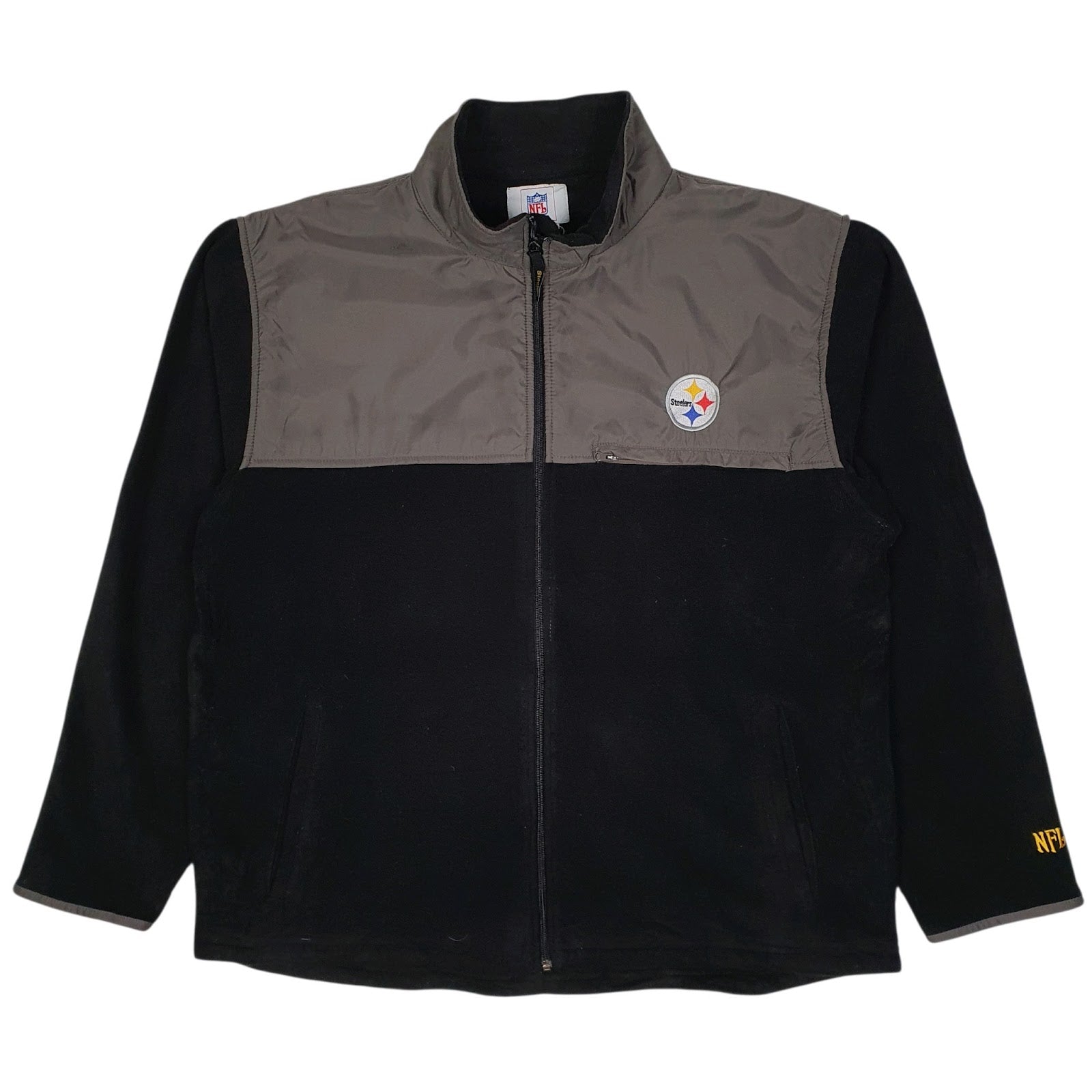 Mens Black NFL Pittsburgh Steelers Full Zip Jumper