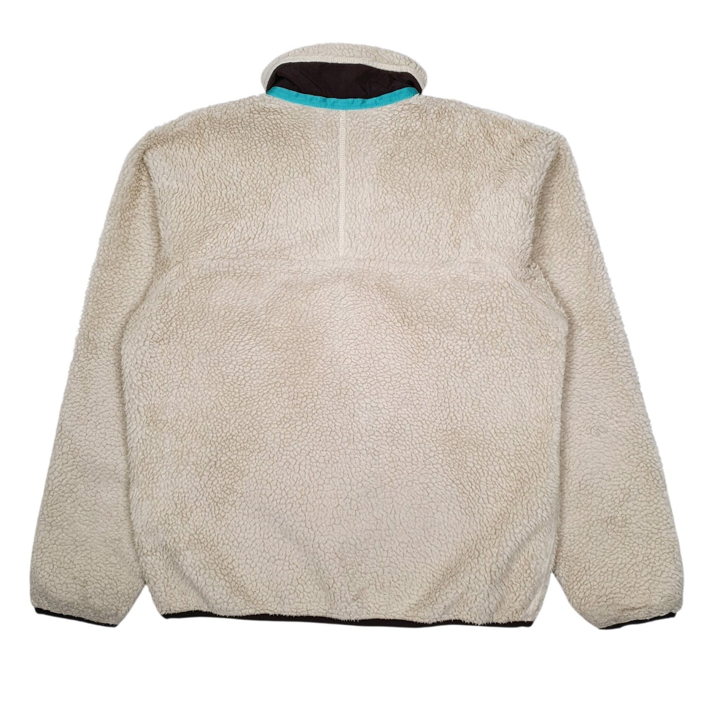 Mens Cream Patagonia Classic Retro X Sherpa Pile Fleece Full Zip Jumper