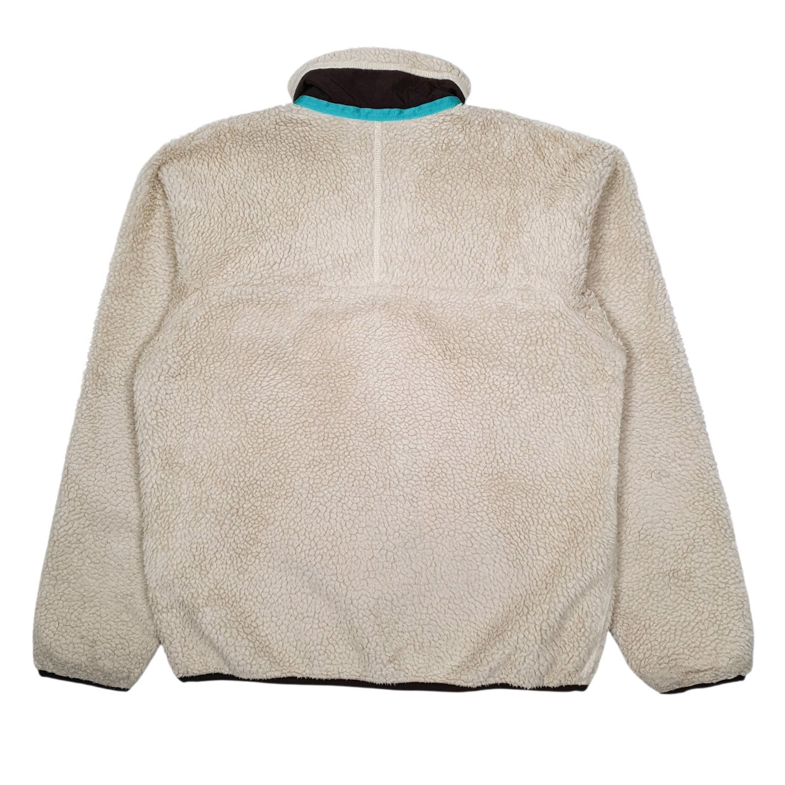 Mens Cream Patagonia Classic Retro X Sherpa Pile Fleece Full Zip Jumper