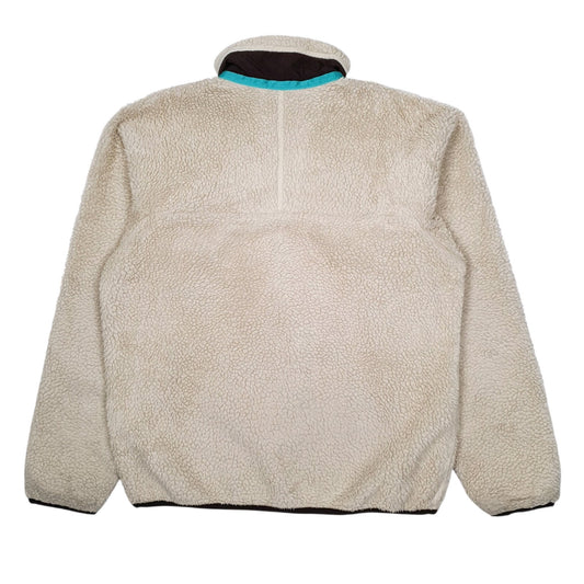 Mens Cream Patagonia Classic Retro X Sherpa Pile Fleece Full Zip Jumper