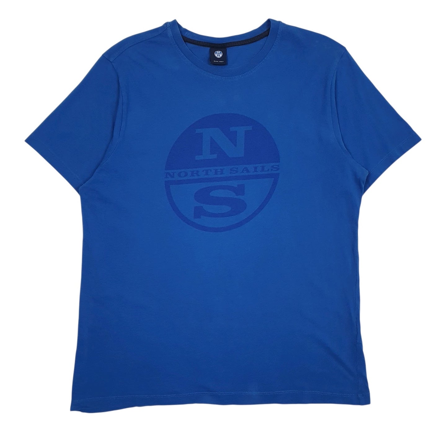 Mens Blue North Sails Spellout Short Sleeve T Shirt