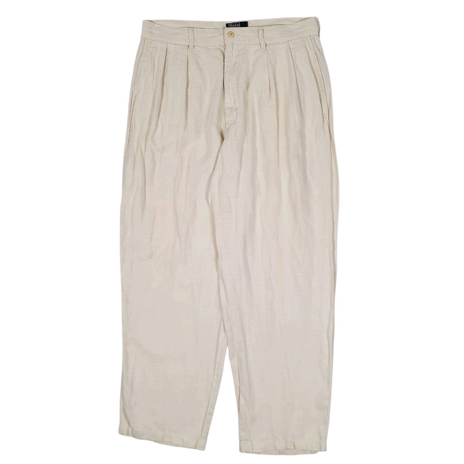 Mens Cream Polo Ralph Lauren Vintage 1980s Made In USA Chino Trousers