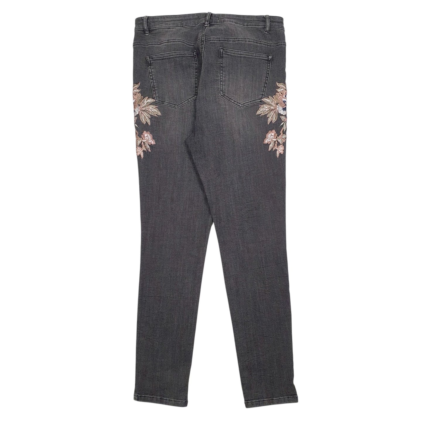 Womens Grey Camaieu Embroidered  Jeans