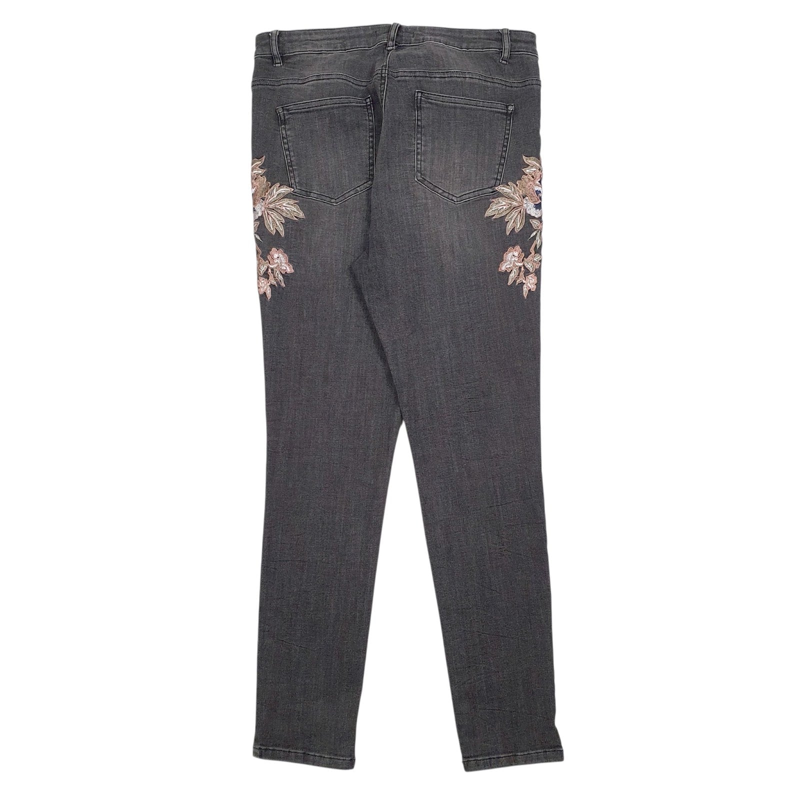 Womens Grey Camaieu Embroidered  Jeans
