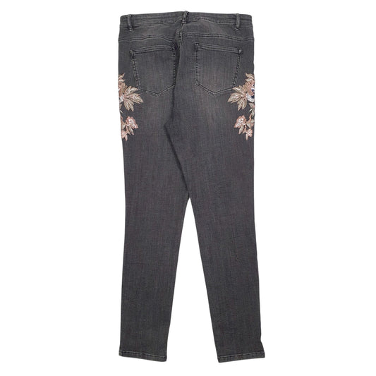 Womens Grey Camaieu Embroidered  Jeans