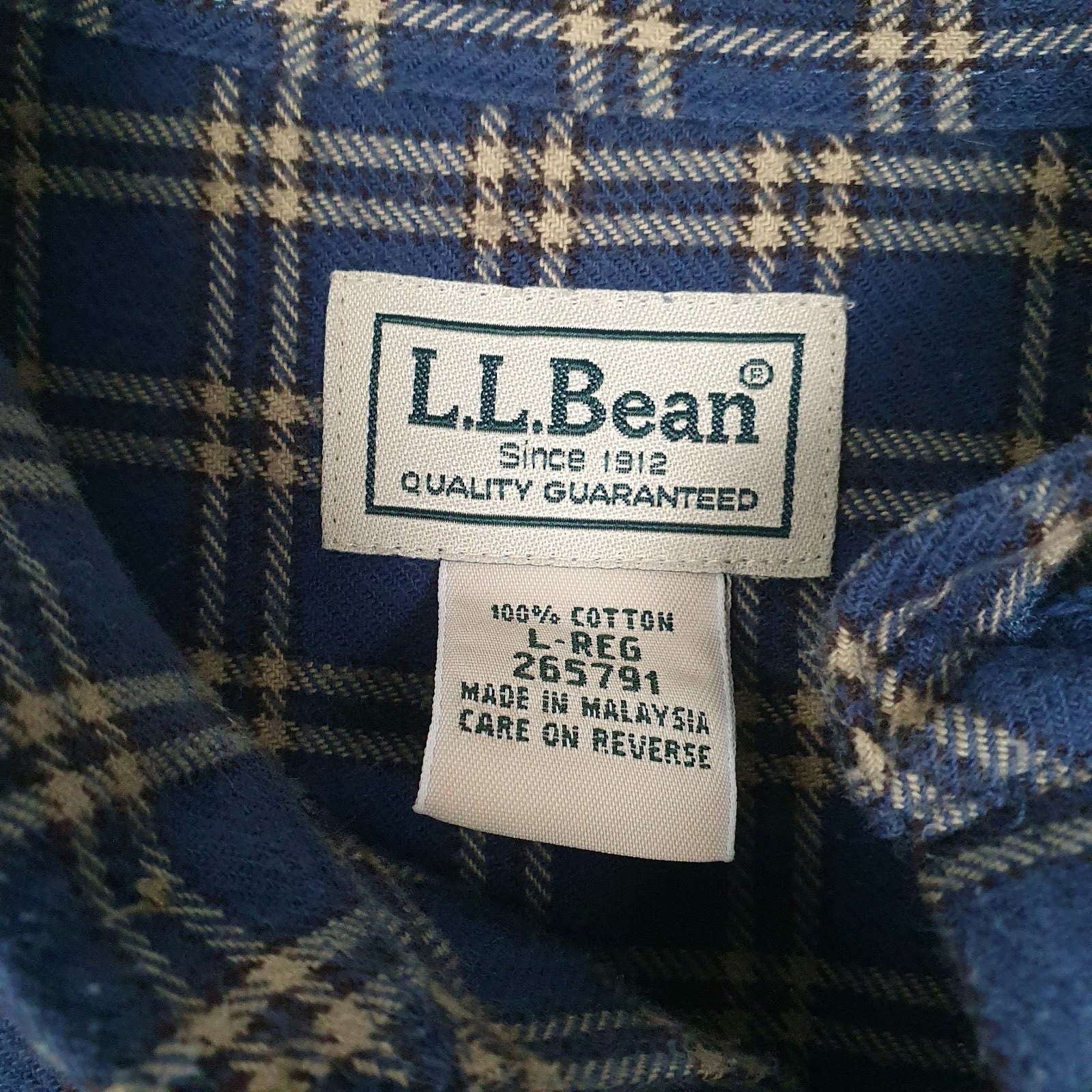 Mens Blue L.L.Bean Flannel  Shirt