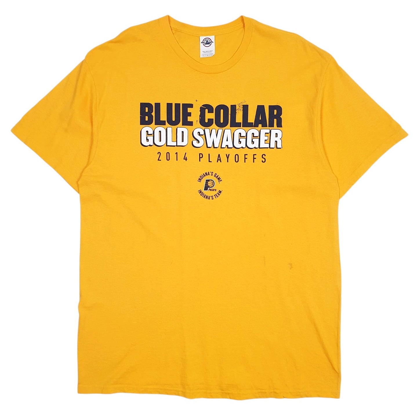 Mens Yellow Delta Blue Collar Gold Swagger Short Sleeve T Shirt
